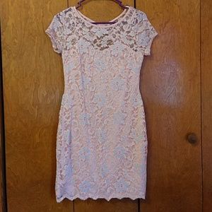 Form fitting pink dress